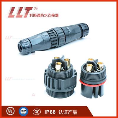 利路通M22圓形防水連接器 2-4針螺絲鎖線，公母對(duì)接電纜連接的可靠之選